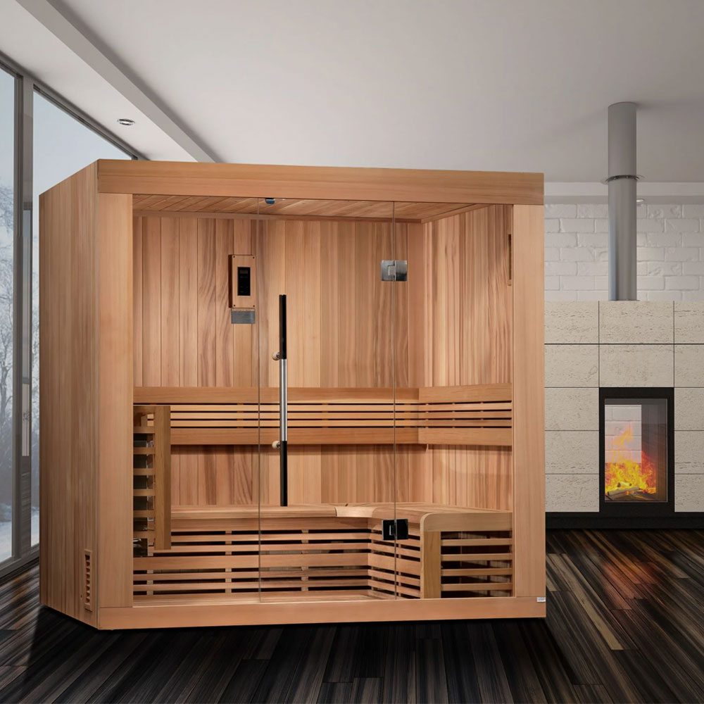 Golden Designs "Copenhagen Edition" 3 Person Traditional Steam Sauna - Canadian Red Cedar