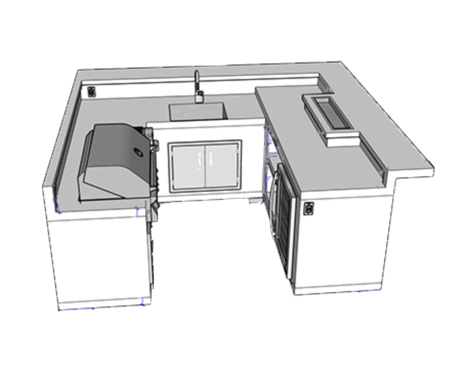 Acapulco U shape birds eye sketch